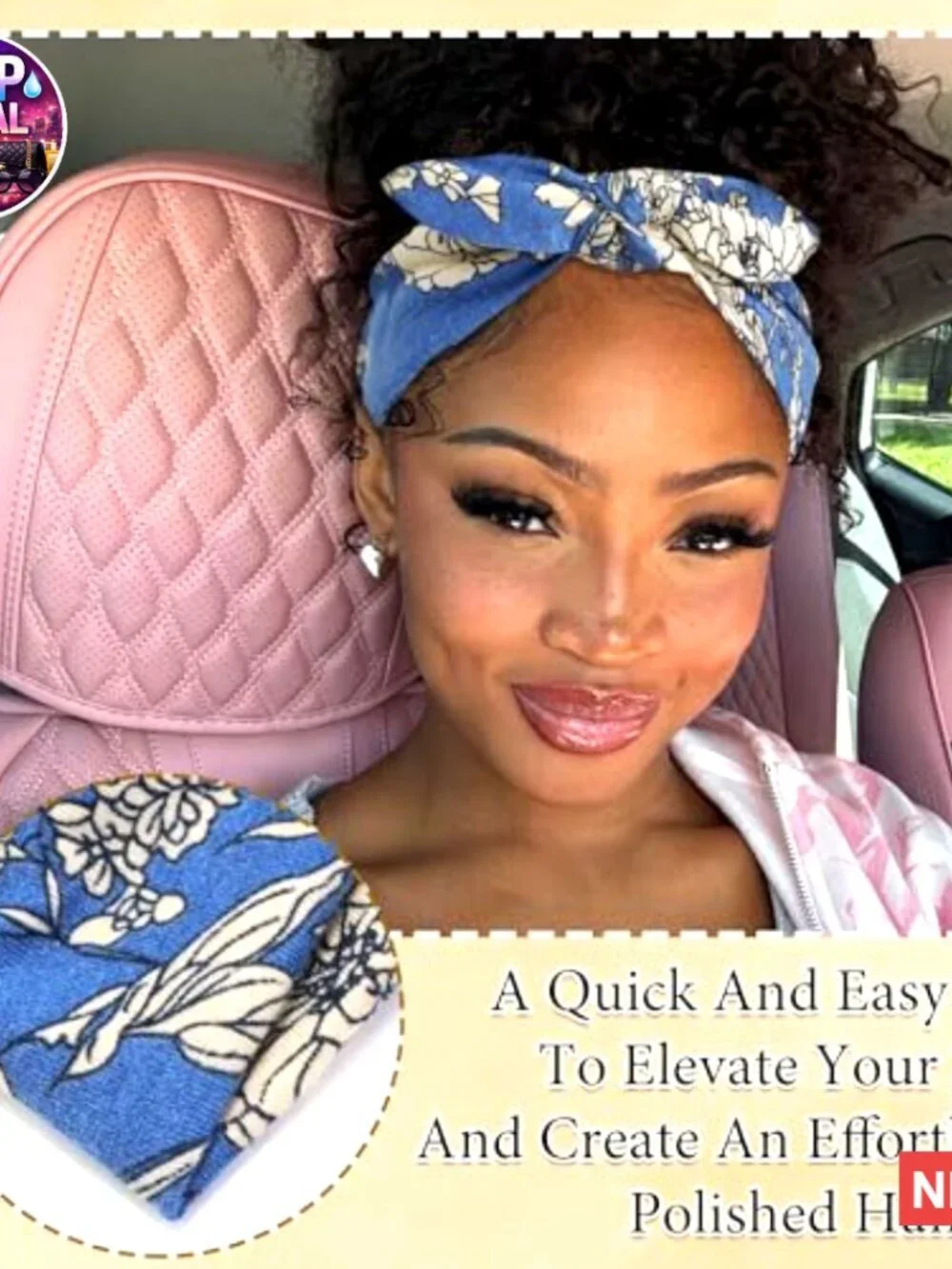 Floral Boho Headbands Wide Head Wraps Knotted Bow Hair Scarf Non Slip Turban